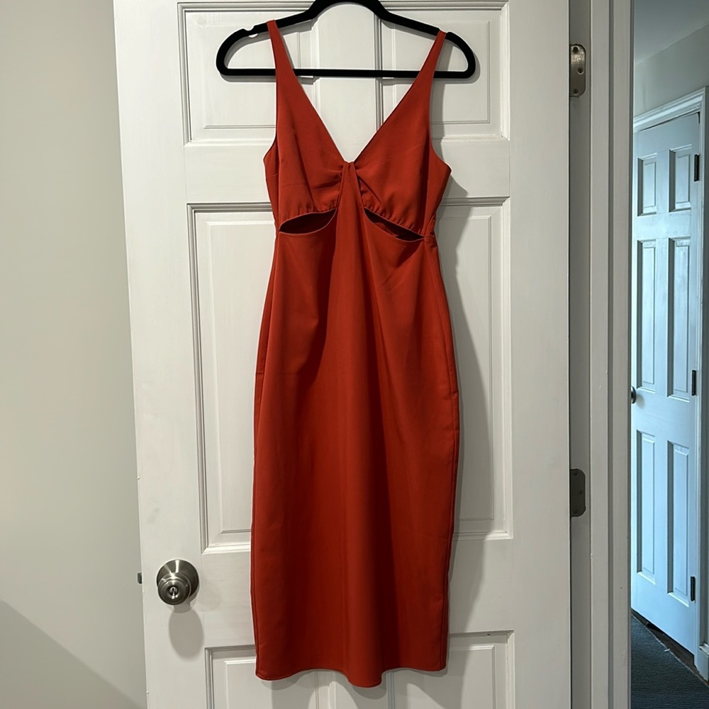 Abercrombie rust midi dress